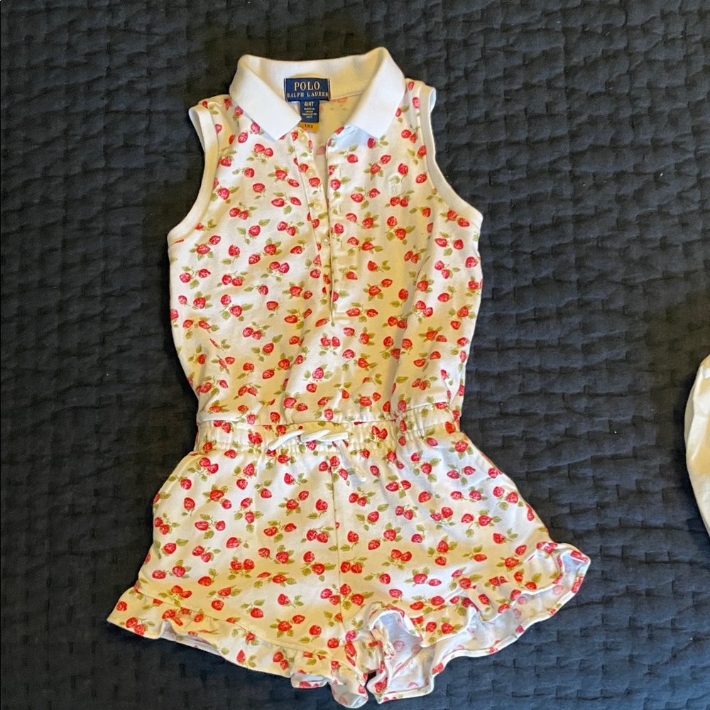 Polo by Ralph Lauren White Strawberry Romper